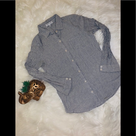 August Silk striped button down long sleeve - Picture 5 of 8